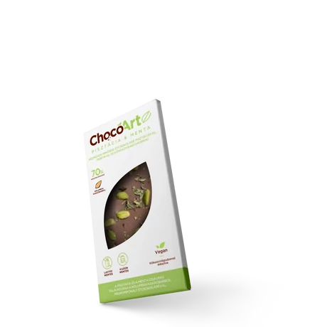 ChocoArtz Pisztácia & Menta 70%-os étcsokoládé kókuszvirágcukorral 80g