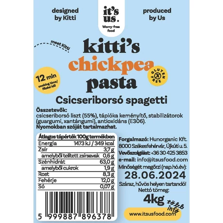 it's us KITTI'S csicseriborsó száraztészta spagetti 4kg
